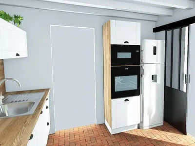 Cuisine ou kitchenette dans l'établissement Belle maison à Biscarrosse Plage, proche océan, 8 pers. - FR-1-319-624