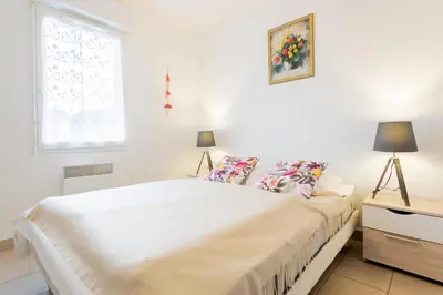 Un ou plusieurs lits dans un hébergement de l'établissement Maison 3 chambres près du Lac de Navarrosse – Jardin terrasse