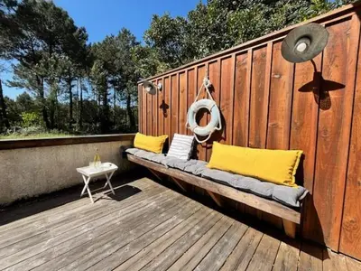 Balcon ou terrasse dans l'établissement Pignada Maison 6p vue sur les Pins mimizan plage
