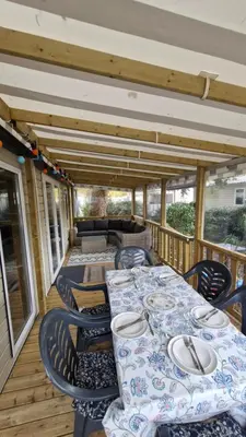 Coin salon dans l'établissement Nouveau SIBLU 2025 mobile 353 home La Réserve 5Star 8per 2SDB