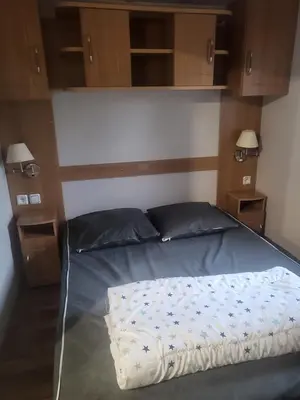 Un ou plusieurs lits dans un hébergement de l'établissement Mobilhome