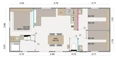Plan de l'établissement Mobil home Seignosse