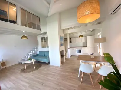Cuisine ou kitchenette dans l'établissement Maison cosy, calme proche du port ostréicole