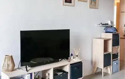 Télévision ou salle de divertissement dans l'établissement Bel Appartement Avec Terrasse