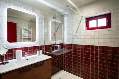 Salle de bains dans l'établissement Maison du Chot