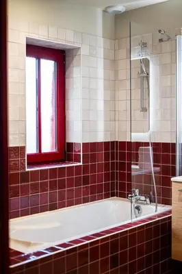 Salle de bains dans l'établissement Maison du Chot