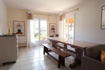 Coin salon dans l'établissement La Parenthèse Landaise –Maison 8 pers jardin