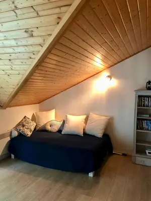 Coin salon dans l'établissement Maison familiale avec jardin, Biscarrosse lac à pied