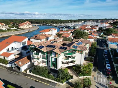Vue générale sur Capbreton ou vue de la ville depuis l'appartement