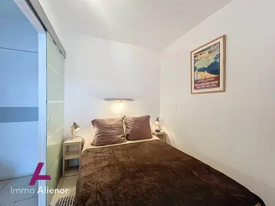 Un ou plusieurs lits dans un hébergement de l'établissement Appartement T2 4 pers avec terrasse à Vieux-Boucau - FR-1-857-70