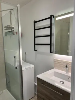 Salle de bains dans l'établissement Appartement Mimizan Plage