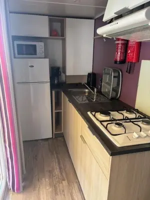 Cuisine ou kitchenette dans l'établissement Le Cocon Landais