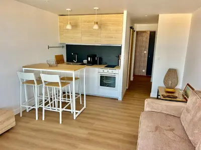 Cuisine ou kitchenette dans l'établissement Capbreton-Vue Mer-Couple-Enfant