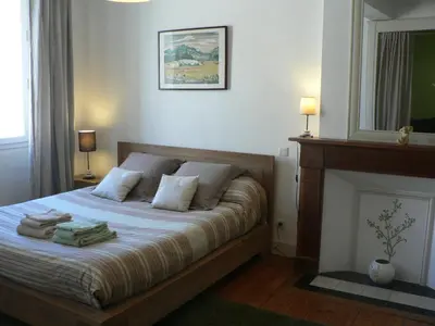 Un ou plusieurs lits dans un hébergement de l'établissement La Terrasse de la Grand'Rue - chambre d'hôtes -