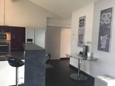 Cuisine ou kitchenette dans l'établissement Villa avec Piscine Lac de Sanguinet