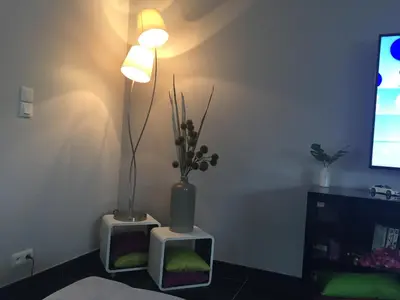 Télévision ou salle de divertissement dans l'établissement Villa avec Piscine Lac de Sanguinet