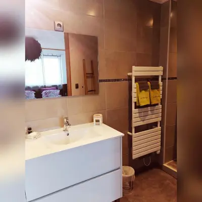 Salle de bains dans l'établissement Le Clos des Mylandes