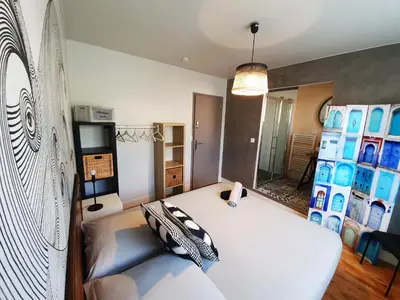 Un ou plusieurs lits dans un hébergement de l'établissement La Maison Bisca