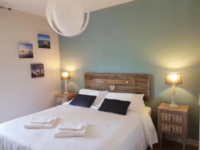 Un ou plusieurs lits dans un hébergement de l'établissement Apartment Cap Larros