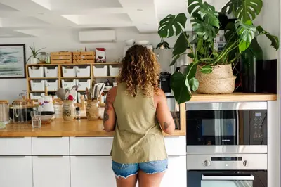 Cuisine ou kitchenette dans l'établissement BodyGo Surfhouse