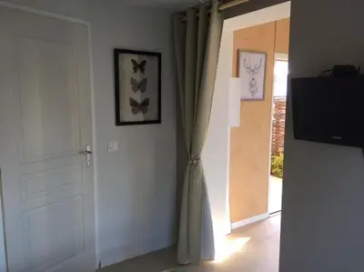 Télévision ou salle de divertissement dans l'établissement Le Patio du bourg - Studio entre lac et océan