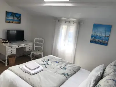 Un ou plusieurs lits dans un hébergement de l'établissement Les chambres d'hôtes de Pascale