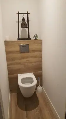 Salle de bains dans l'établissement Appartement CAPBRETON face à l'océan sans vis à vis, avec piscine