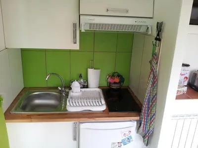 Cuisine ou kitchenette dans l'établissement Chambre d'Hôtes L'Airial
