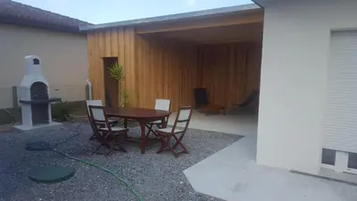 Terrasse ou espace extérieur de l'établissement Maison tout confort 6 personnes à 300m de la plage - Clim & Wifi