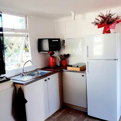 Cuisine ou kitchenette dans l'établissement Chalet
