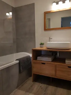 Salle de bains dans l'établissement Au cœur du Bassin d'Arcachon