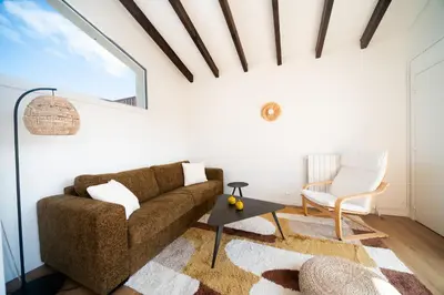Coin salon dans l'établissement Appartement duplex 5 personnes, vue sur la dune #0295