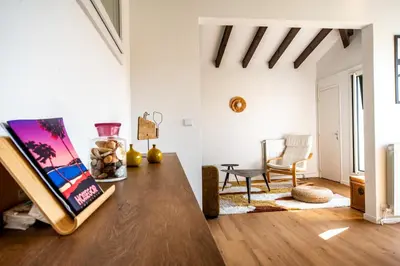 Coin salon dans l'établissement Appartement duplex 5 personnes, vue sur la dune #0295