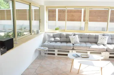 Coin salon dans l'établissement Villa Fleur des Pins 14 personnes 3 étoiles Bassin Arcachon