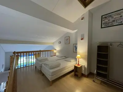 Un ou plusieurs lits dans un hébergement de l'établissement T2 Mezzanine pour 4 pers. avec Piscine à Soustons - FR-1-379-110