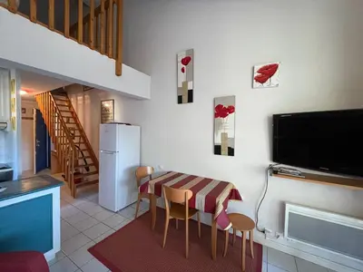 Télévision ou salle de divertissement dans l'établissement T2 Mezzanine pour 4 pers. avec Piscine à Soustons - FR-1-379-110
