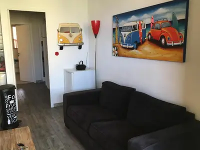 Coin salon dans l'établissement Appartement vue ocean