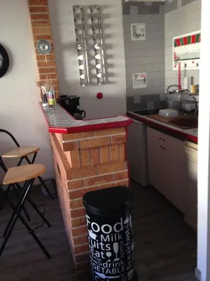 Cuisine ou kitchenette dans l'établissement Appartement vue ocean