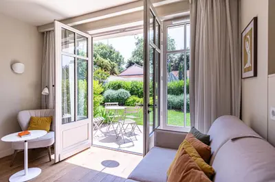 Coin salon dans l'établissement La Villa du Moulleau