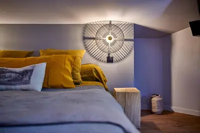 Un ou plusieurs lits dans un hébergement de l'établissement BEL AIR MAISON D'HOTES DES LANDES