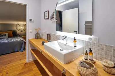 Un ou plusieurs lits dans un hébergement de l'établissement BEL AIR MAISON D'HOTES DES LANDES