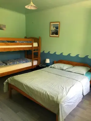 Un ou plusieurs lits dans un hébergement de l'établissement appartement à Capbreton en lisière de la forêt