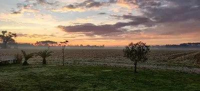 Lever ou coucher de soleil vu de la maison de vacances ou à proximité