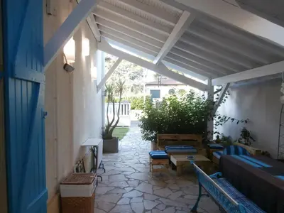 Jardin de l'établissement Charmant T3 de standing à Capbreton, jardin, 3 chambres, terrasse couverte, proche port et plages - FR-1-239-484