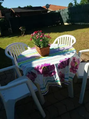 Jardin de l'établissement Villa en pleine nature à Escource avec piscine privée