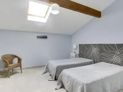 Un ou plusieurs lits dans un hébergement de l'établissement Maison T3, proche océan et centre, terrasse privative, parking, 300m plage - Biscarrosse Plage - FR-1-521-31
