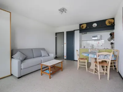 Coin salon dans l'établissement Studio Cabine en Front de Mer à Biscarrosse Plage - FR-1-521-42