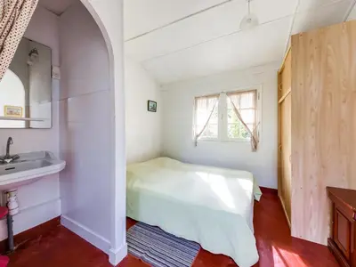 Un ou plusieurs lits dans un hébergement de l'établissement Maison 3 chambres à Biscarrosse, jardin, 6 pers. - FR-1-521-53