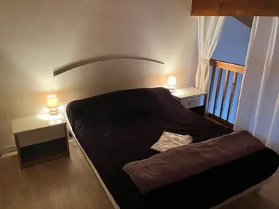 Un ou plusieurs lits dans un hébergement de l'établissement Maison Jumelée à Biscarrosse Plage, Proche Océan et Centre, 6 Pers, Parking Privé, Récent, Non Fumeur - FR-1-521-67