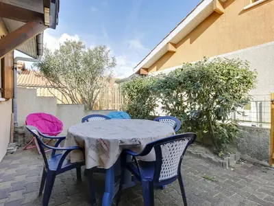 Balcon ou terrasse dans l'établissement Maison mitoyenne à 300m des plages, Biscarrosse Plage, pour 4 personnes - FR-1-521-76